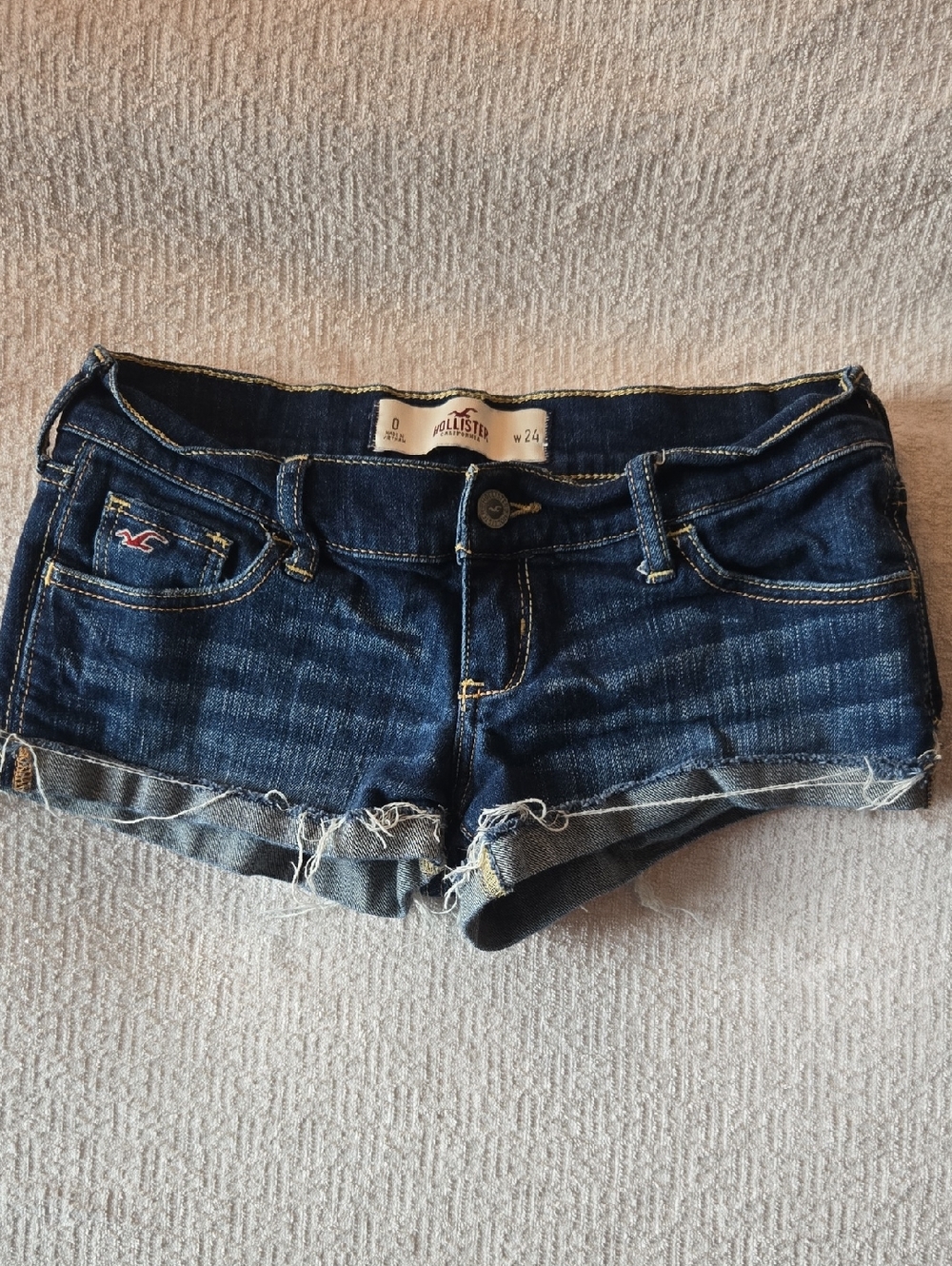 Hollister Indigo Denim Frayed Cutoff Shorts